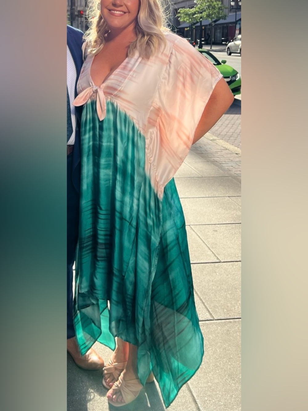 BuddyLove Mamie Caftan Maxi Dress - Everglade - M/L / Green / Abstract